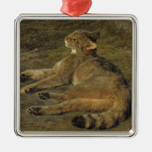 Ornamento De Metal Gato selvagem (por Rosa Bonheur) (Frente)