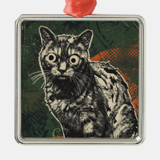 Ornamento De Metal Gato Zumbi Cadáver Sinistro