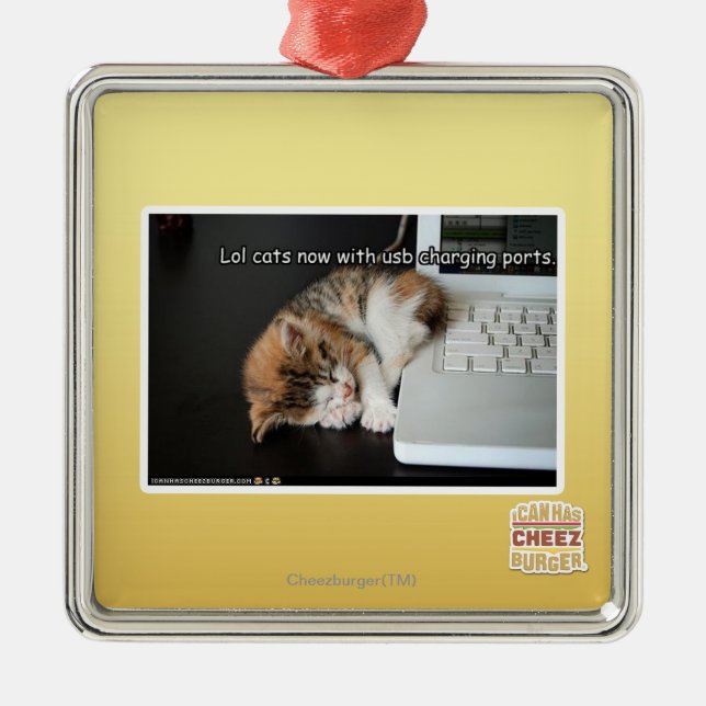 Ornamento De Metal Gatos de Lol com USB (Frente)