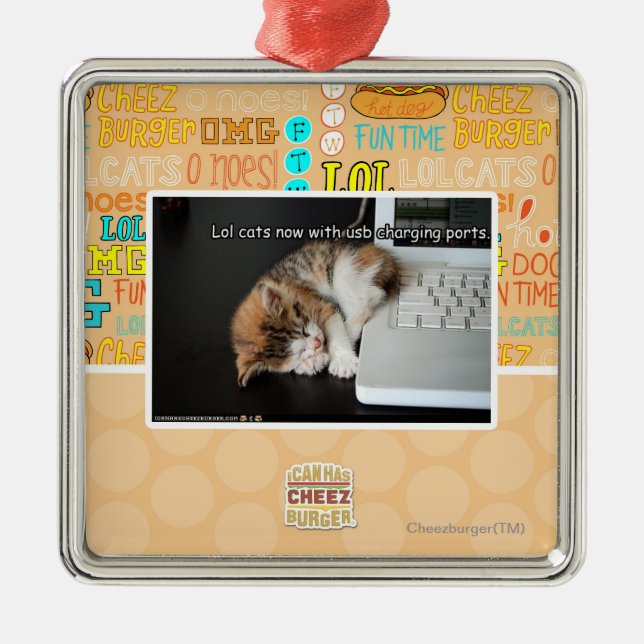 Ornamento De Metal Gatos de Lol com USB (Frente)