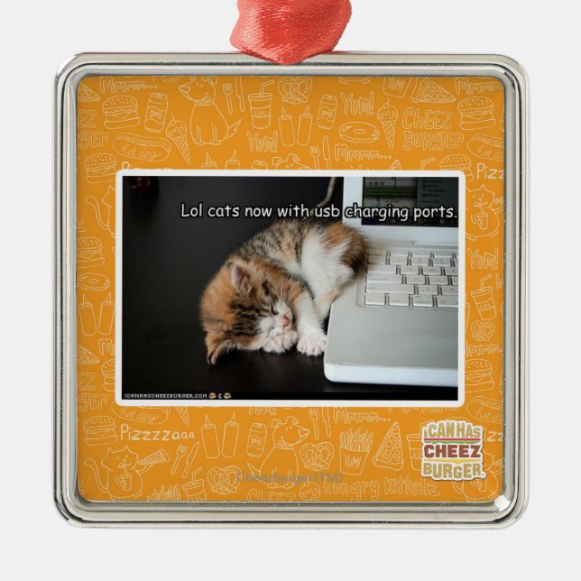 Ornamento De Metal Gatos de Lol com USB (Frente)