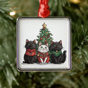 Ornamento De Metal Gatos de Natal Adoráveis