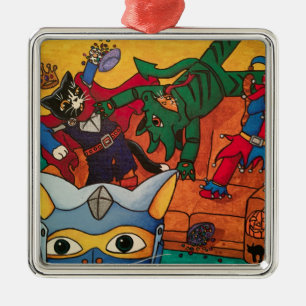 Ornamento De Metal Gatos-fantasias do Cavaleiro Medieval do Halloween