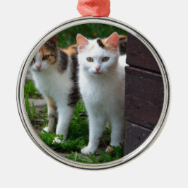 Ornamento De Metal Gatos fora brincando