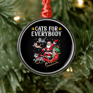Ornamento De Metal gatos para todos o natal gato engraçado natal