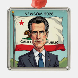 Ornamento De Metal Gavin Newsom para Presidente Chistmas