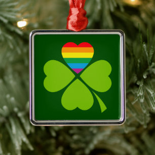 Ornamento De Metal Gay Lucky Clover