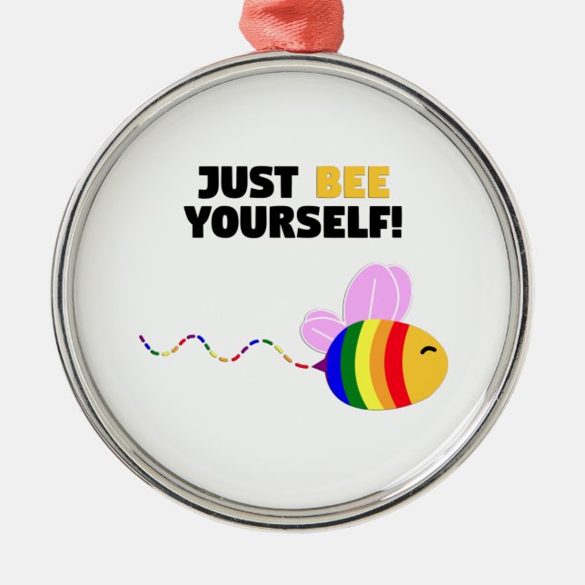 Ornamento De Metal Gay pride just be yourself (Frente)