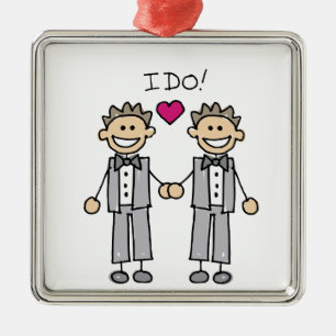 Ornamento De Metal Gay Wedding Groom