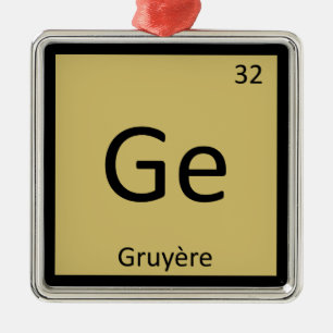 Ornamento De Metal Ge - Tabela Periódica da Química do Queijo Gruyere