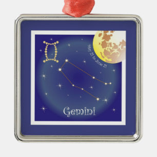 Ornamento De Metal Gemini May 21 to June 21 alfaia