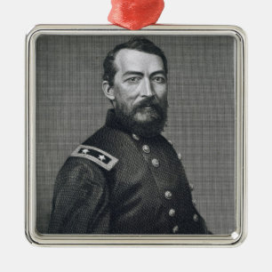 Ornamento De Metal General Philip Sheridan, gravado de um photograp