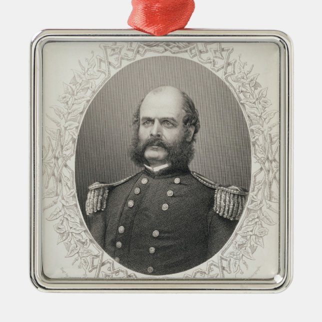 Ornamento De Metal General principal Ambrose Everett Burnside (Frente)