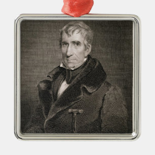 Ornamento De Metal General principal William Henry Harrison, gravado
