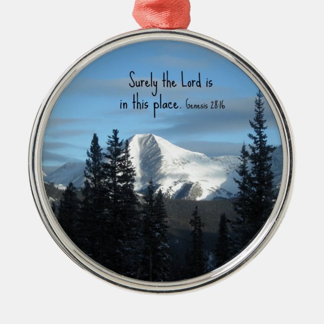 Ornamento De Metal Gênesis 28:16 Certamente o Senhor está neste lugar (Frente)