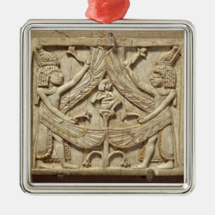 Ornamento De Metal Gênios voados, período Assyrian, c.750 BC (marfi