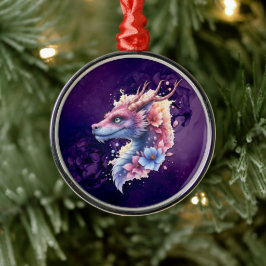 Ornamento De Metal Gentle Guardian Dragon. 