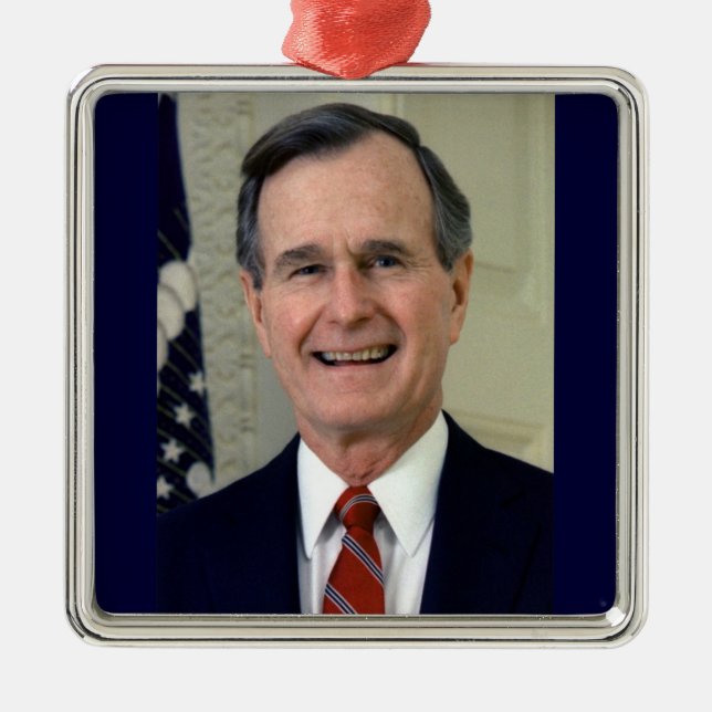 Ornamento De Metal George H. W. Bush 41rua Presidente (Frente)