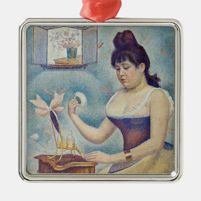 Ornamento De Metal Georges Seurat - Jovens mulheres se alimentando (Frente)