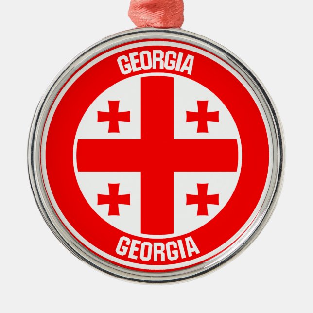 Ornamento De Metal Georgia Round Emblem (Frente)