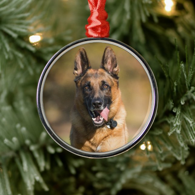 Ornamento De Metal German shepherd em execução (Árvore)