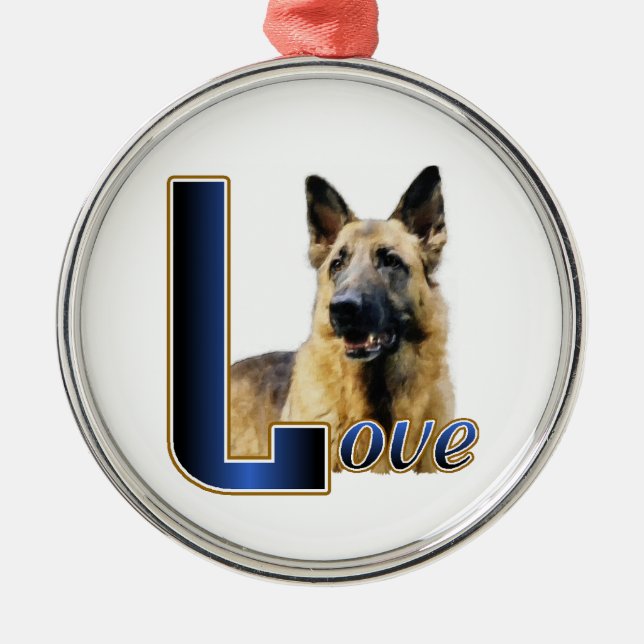 Ornamento De Metal German shepherd Love (Frente)
