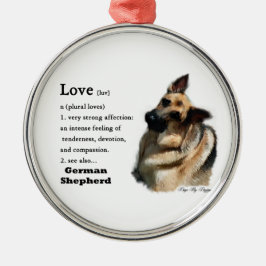 Ornamento De Metal German shepherd Love Is