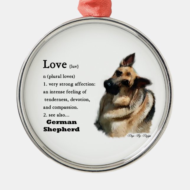 Ornamento De Metal German shepherd Love Is (Frente)