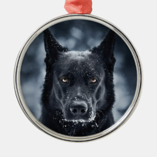 Ornamento De Metal German shepherd Preto