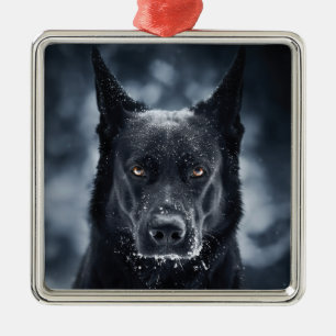 Ornamento De Metal German shepherd Preto