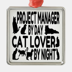 Ornamento De Metal Gestor de Projetos do Cat Lover