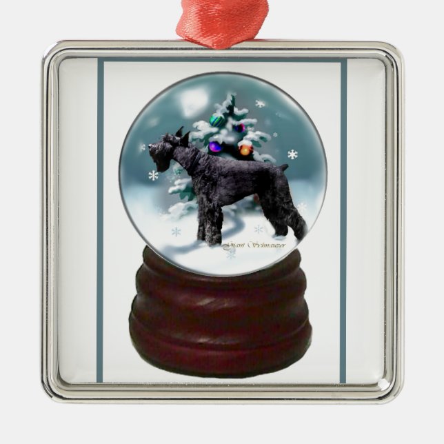 Ornamento De Metal Giant Schnauzer Natal (Frente)