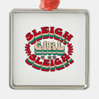 Ornamento De Metal Gift Sleigh Girl Sleigh de Natal