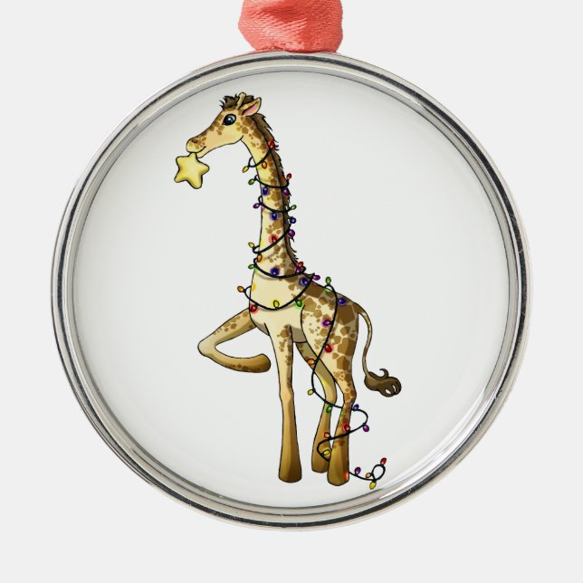 Ornamento De Metal Girafa brilhante (Frente)