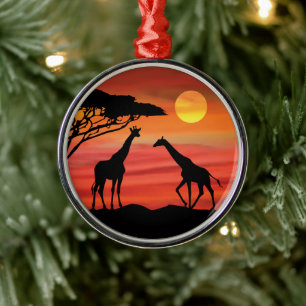 Ornamento De Metal Girafas no Serengeti
