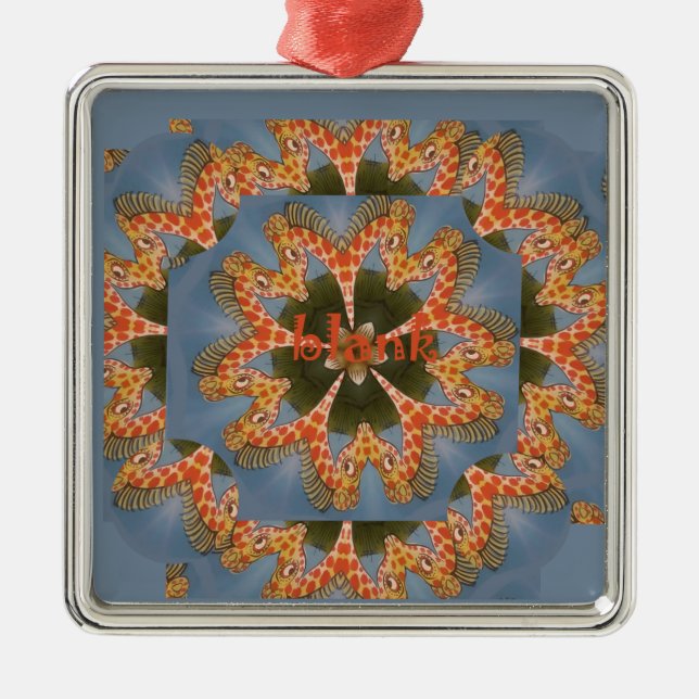 Ornamento De Metal Giraffe Abstrato Art Impressão (Frente)