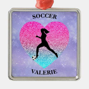 Ornamento De Metal Girls Love Soccer