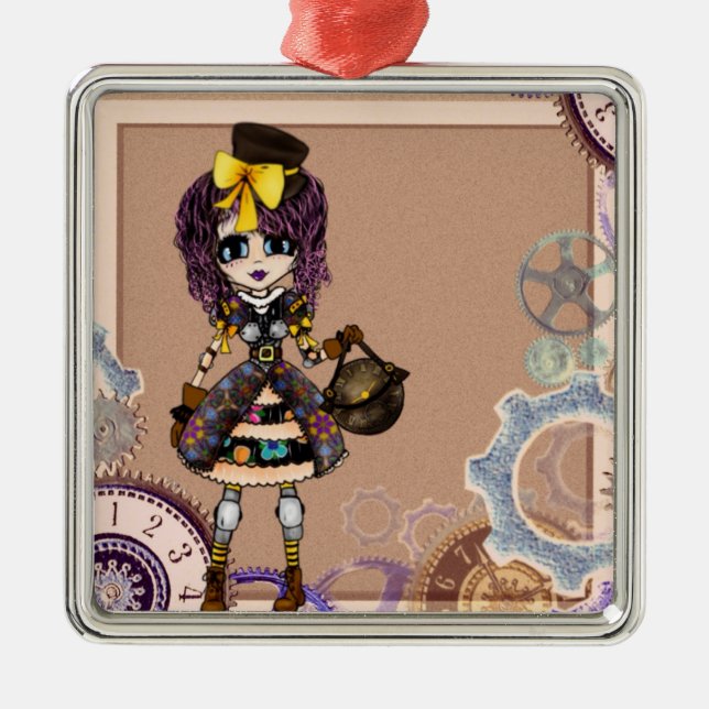 Ornamento De Metal Girly Christmas (Frente)