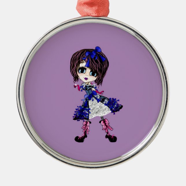 Ornamento De Metal Girly Christmas (Frente)