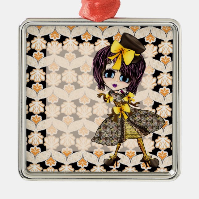 Ornamento De Metal Girly Christmas (Frente)