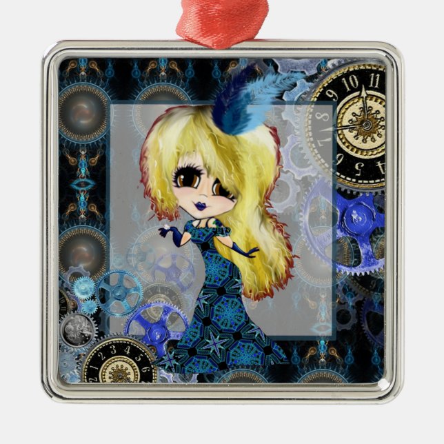 Ornamento De Metal Girly Christmas (Frente)