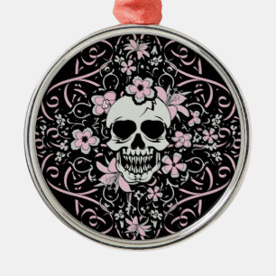 Ornamento De Metal Girly Vintage Skull