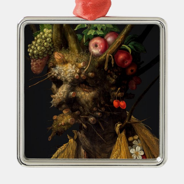 Ornamento De Metal Giuseppe Arcimboldo - Quatro Assentos numa Cabeça (Frente)