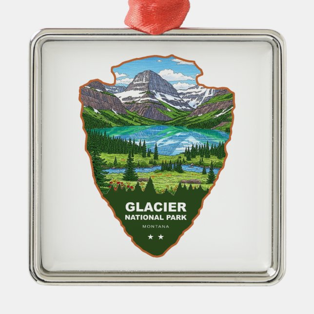 Ornamento De Metal Glacier National Park Montana Arrowhead (Frente)