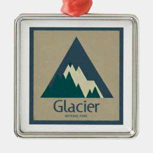 Ornamento De Metal Glacier National Park Rustic
