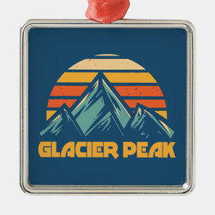 Ornamento De Metal Glacier Peak Retro Turquesa