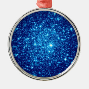 Ornamento De Metal Glitter Astral Azul