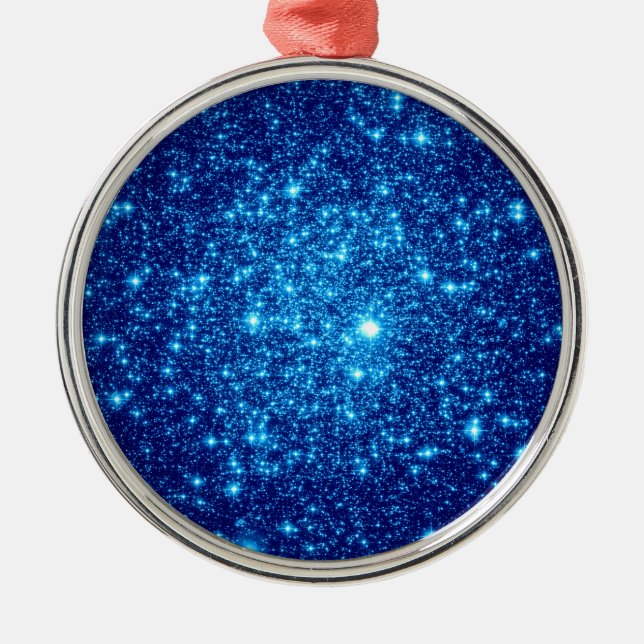 Ornamento De Metal Glitter Astral Azul (Frente)
