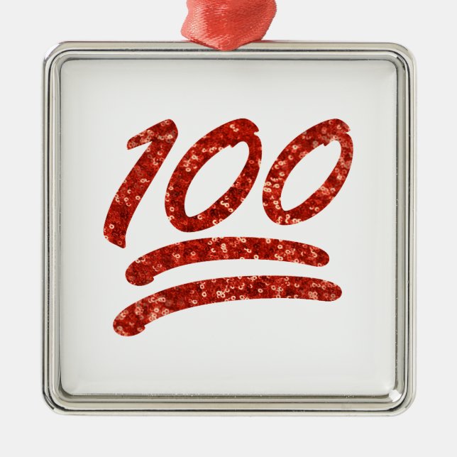 Ornamento De Metal glitter cem emoji (Frente)