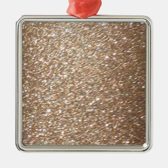 Ornamento De Metal Glitter Dourado, Glamor Party Festivo, Estipula (Frente)